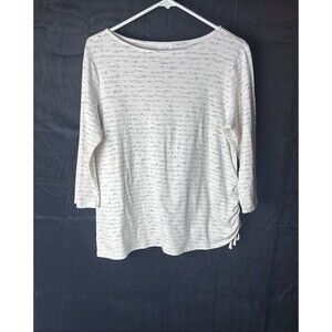 Pure Jill Womens Medium Long Sleeve Soft‎ Gathered On One Side Top